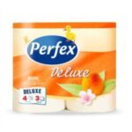 Perfex Hartie Igienica Alba Delluxe Piersica, 3 Straturi, 150 Foi, 4 BUC/SET
