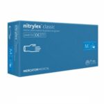 Mercator Manusi Nitrylex Classic, Medicale, Unica Folosinta, Nepudrate, fara Alergeni, Albastre, Marimea M, 100 BUC/SET